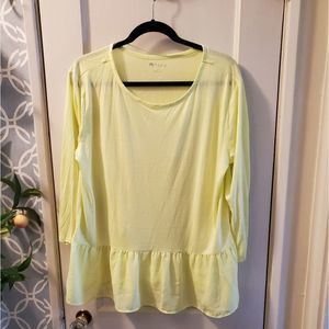 Peplum shirt in lime green by stylus